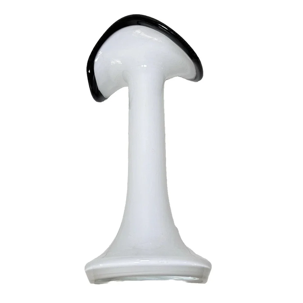 Black & White Vase‎ J. Sluczan, Orkusz, Glassworks Tarnowiec, Poland 1980s